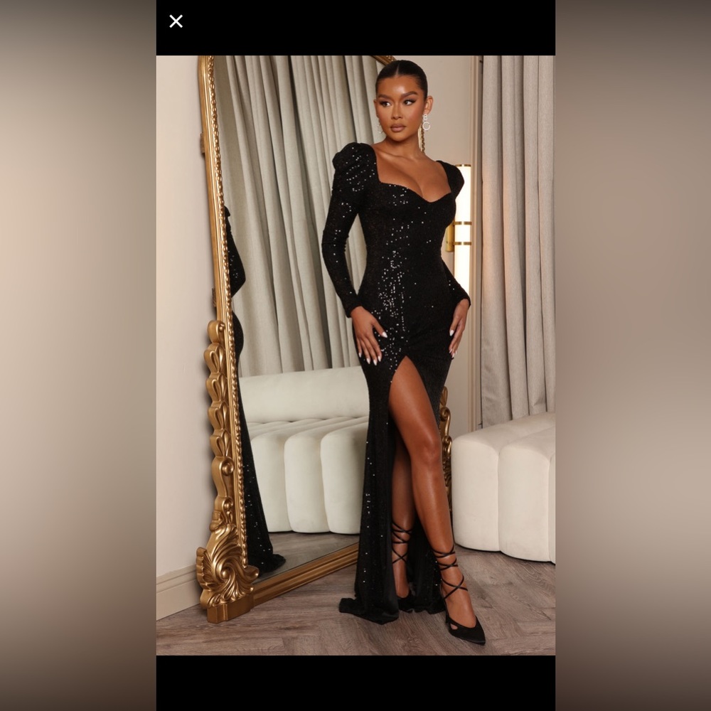 Black sequin gown